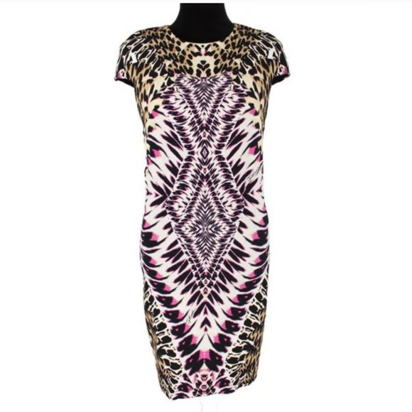 🎉🎈HOST PICK!🎈Just Cavalli GORGEOUS digital Slinky Midi Dress Large/m NEW - Picture 15 of 16